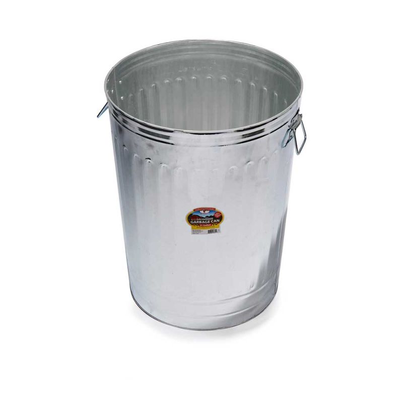 Galvanized Garbage Can with Lid, 31 Gallon